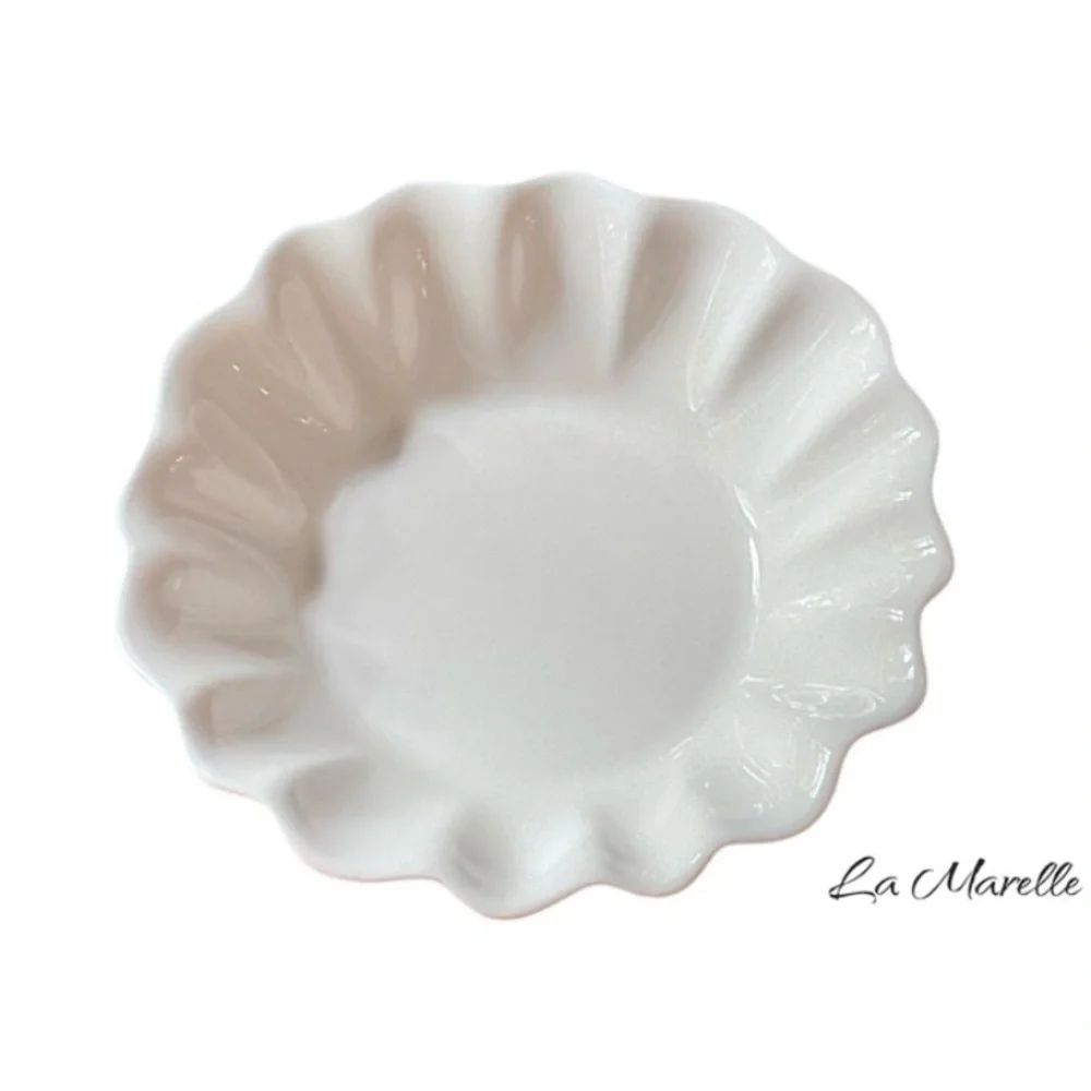 Ruffled Ceramic Serving Bowl Cream - Kate Spade New York x Target